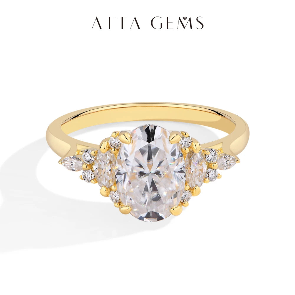 Luxury 2.5CT Oval Cut Moissanite Ring