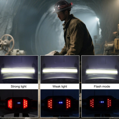 Full Brim Safety Helmet with LED Headlamp & Taillight by Snagg A Safety Helmet