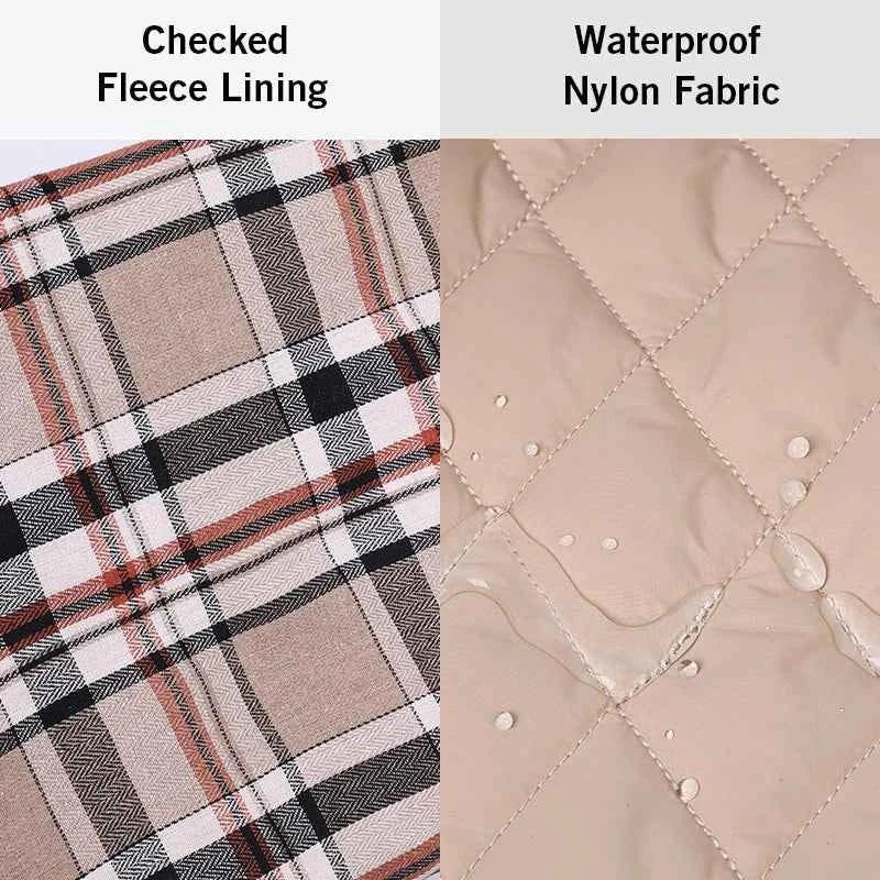 Reversible Waterproof Dog Jacket – Checked Pattern Soft Warm Coat with Flexible Chest for Small to Large Dogs