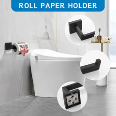 Matte Black/White Bathroom Hardware Set by Snagg A Rack