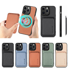 Carbon Fiber Style PU Leather MagSafe Case for iPhone 17 Air / Series (LM2) by Snagg A Phone Case