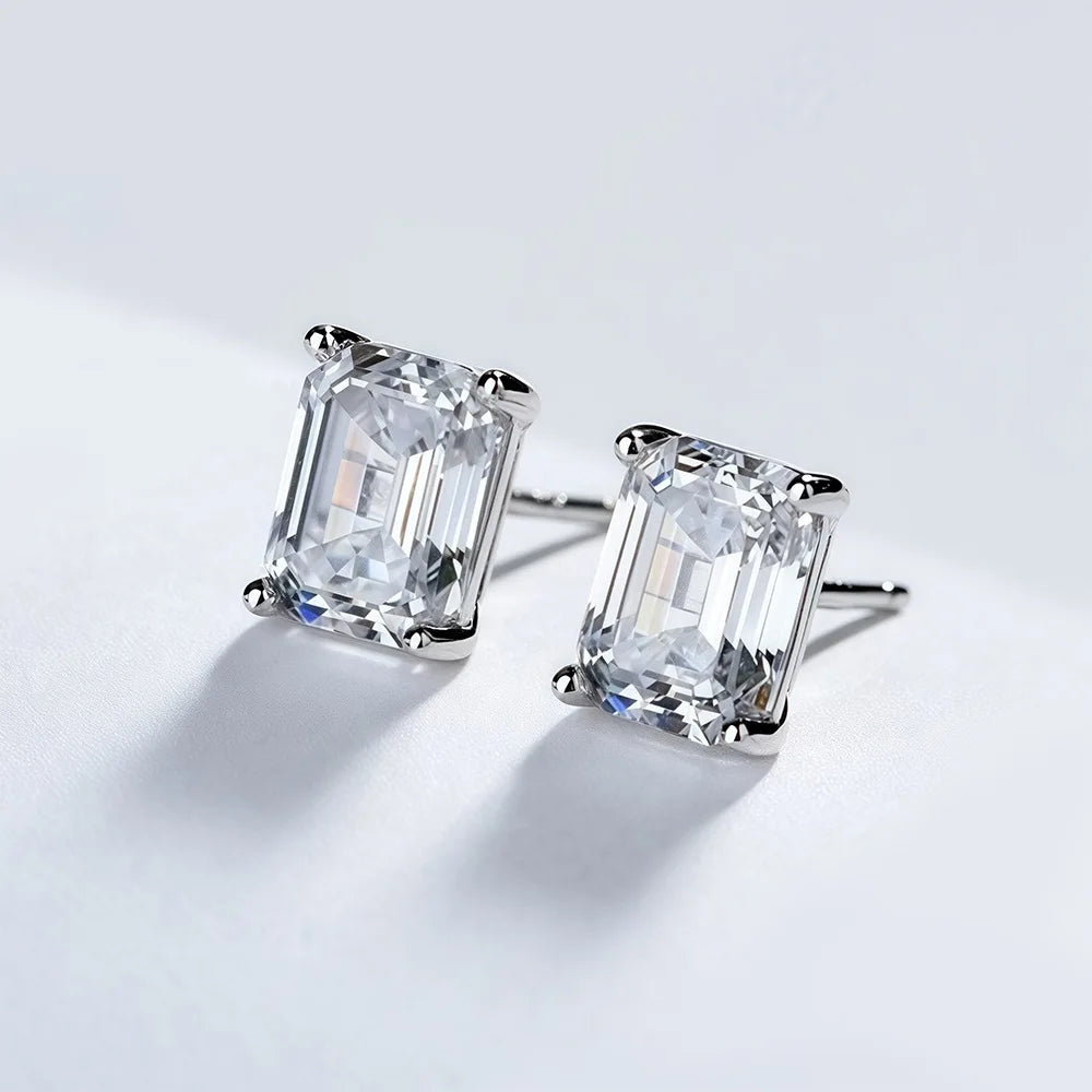 Emerald Moissanite Earrings by Snagg An Earring