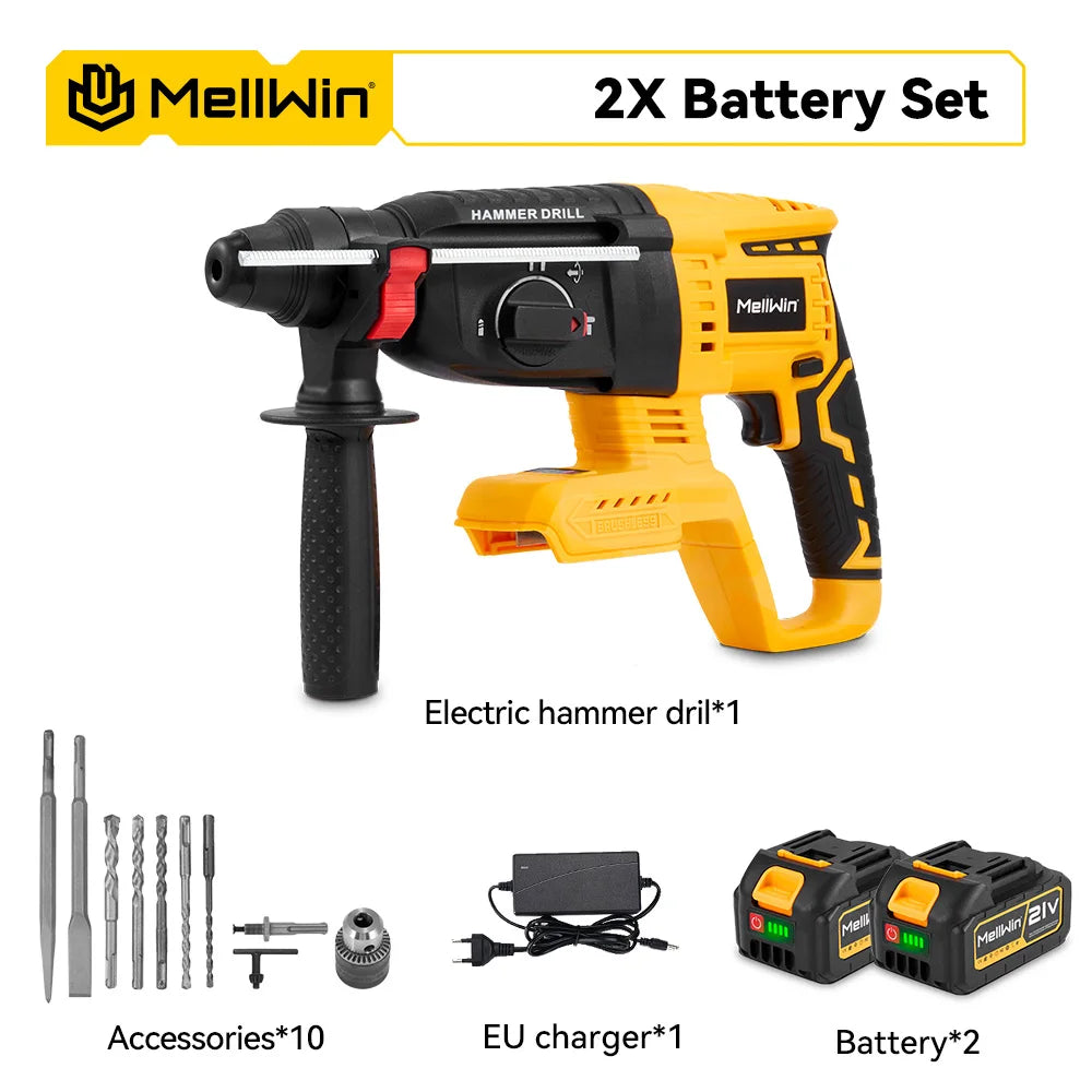 MELLWIN 26mm 1680W Brushless Rotary Hammer Drill