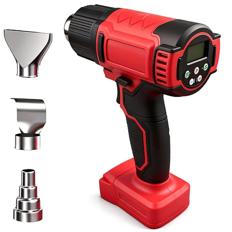 High Precision Cordless Hot Air Gun | 60°C–540°C Adjustable Heat Tool with LCD Display Compatible With Milwaukee 18V Batteries
