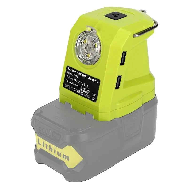 LED spotlight and USB power source for Ryobi 18V batteries – image 2