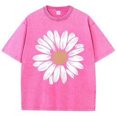 Sunflower Print Womans Streetwear T-Shirt