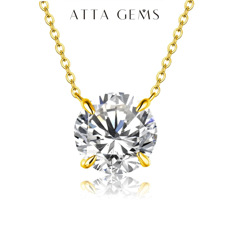 1 Carat Round Brilliant Moissanite Pendant Necklace