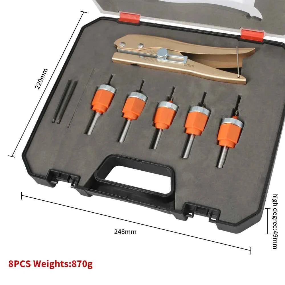 8 Pcs Forstner Bit & Precision Woodworking Set | Carbide Drill Bits with Edge Banding Punching Pliers