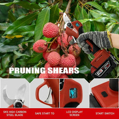 18V Brushless Cordless Electric Pruning Shears – 30mm Power Cutter with LED Display - Milwaukee Batteries