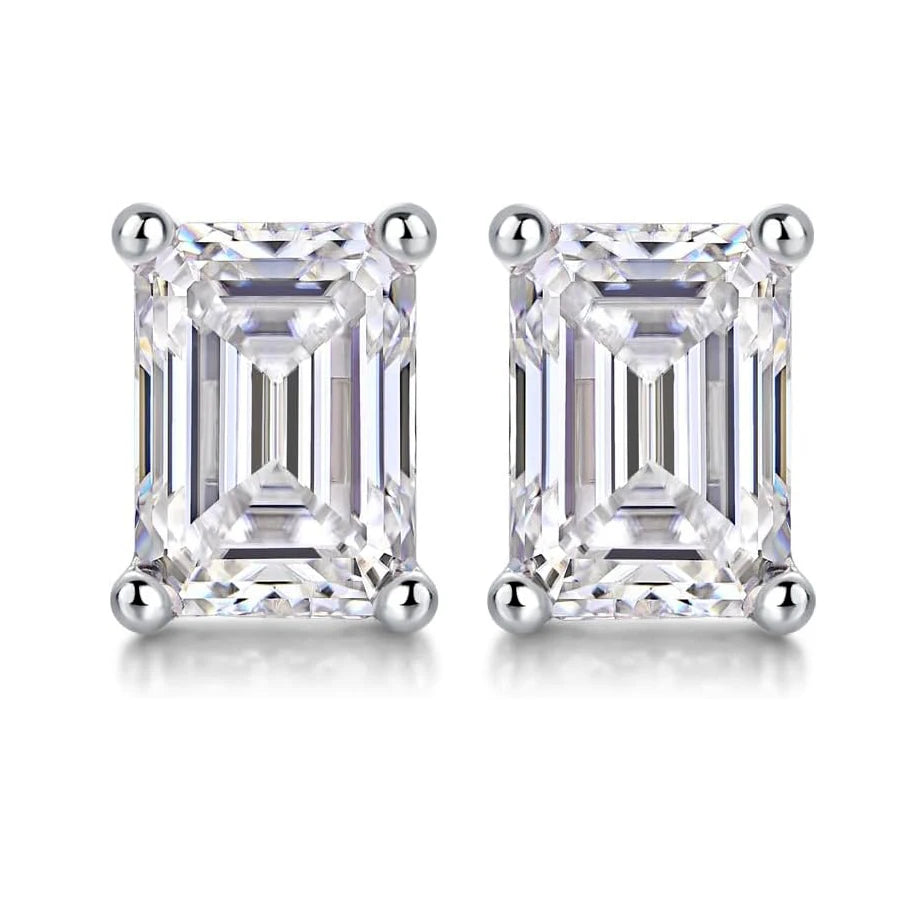 Emerald Moissanite Earrings by Snagg An Earring