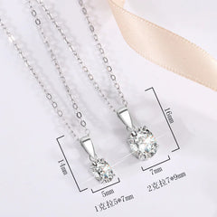 1–2CT Oval Moissanite Pendant Necklace