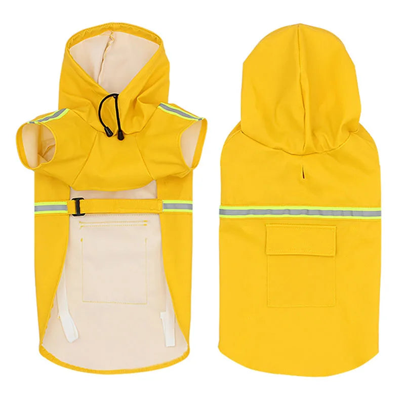 Waterproof Hooded Dog Raincoat with Reflective Strap by Snagg A Raincoat