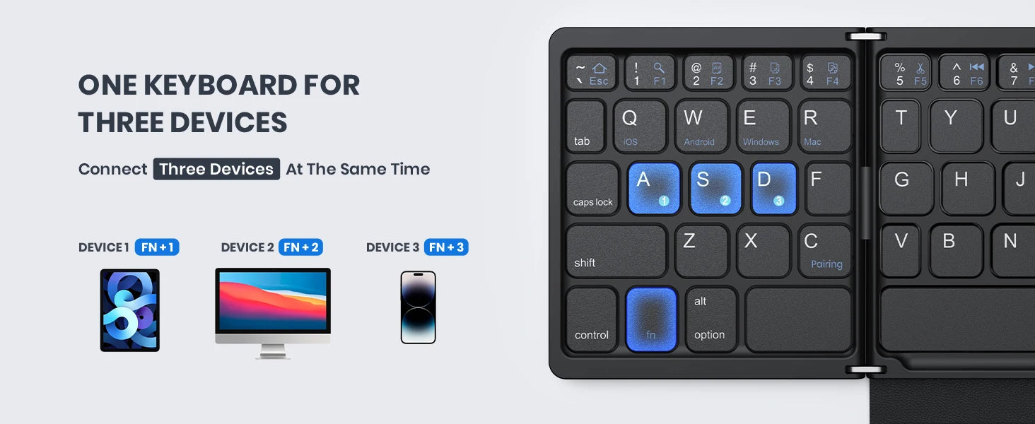 Foldable Portable Bluetooth Keyboard with Touchpad for Windows/iOS/Android by Snagg A Wireless Keyboard
