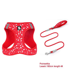 Floral Mesh Pet Harness & Leash Set by Snagg A Harness