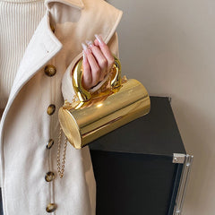 Golden Cylinder Acrylic Evening Clutch by Snagg It Purses