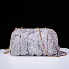 Shiny Rhinestone Crystal Fold Evening Clutch