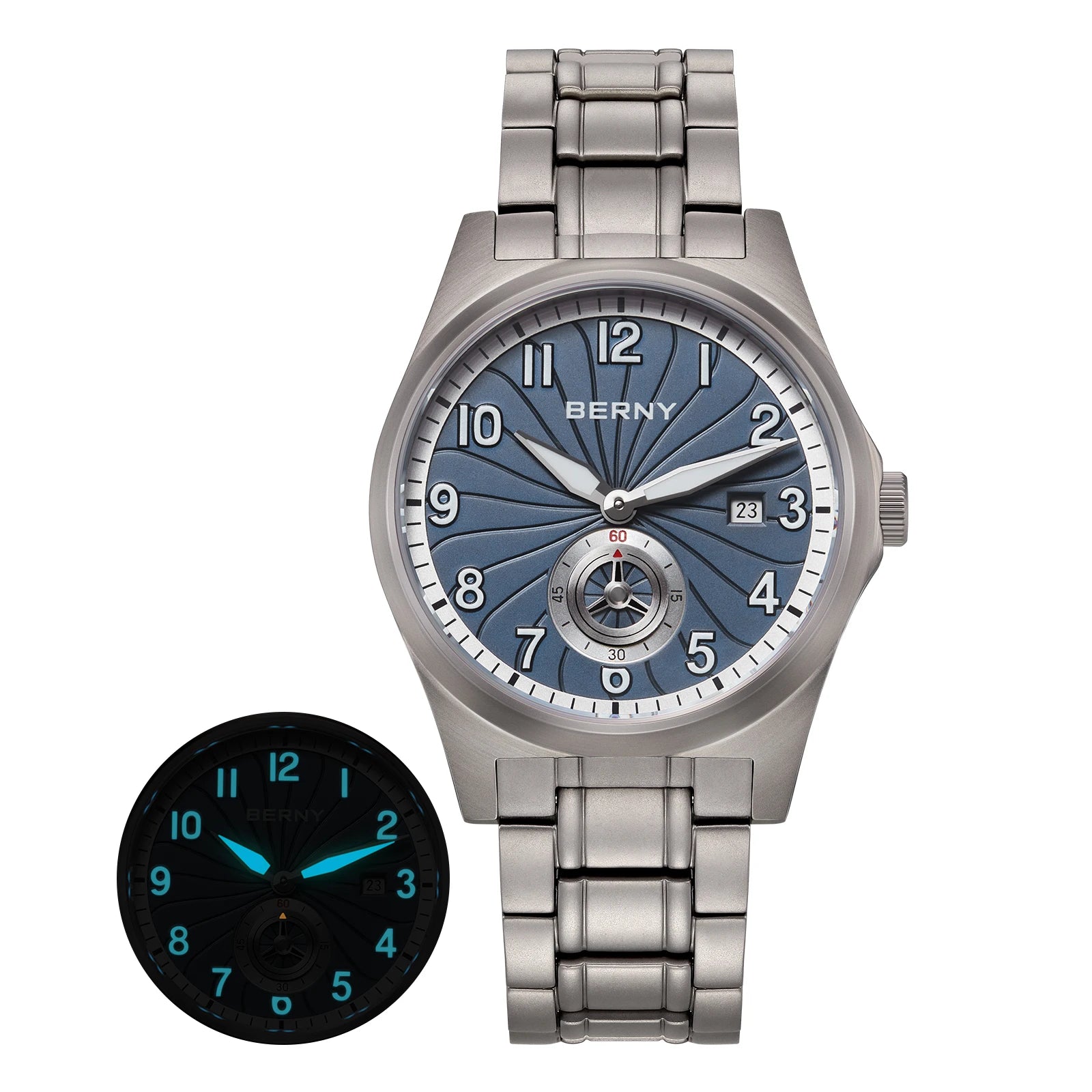 BERNY Titanium Automatic Watch – Fluororubber Strap | Seagull ST1731 | 10ATM Waterproof