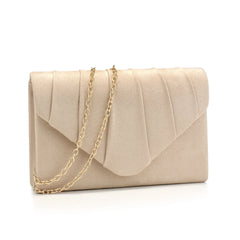 Silver Envelope Velvet Clutch