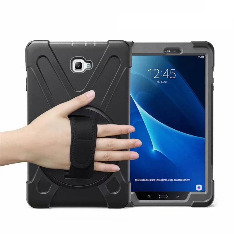 Kids Rotation Hand Strap Stand Armor Case For Samsung Tab A6 10.1 2016 SM-T580 SM-T585 S Pen SM-P580 P585 by Snagg A Tab Case