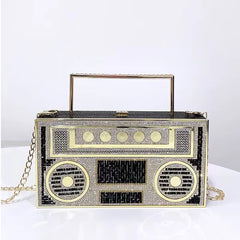 Luxury Designer Diamond Radio Clutch