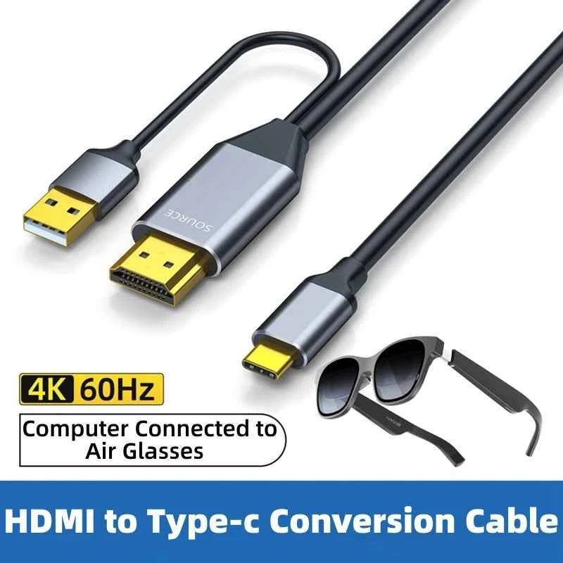 HDMI Male to USB-C Female Adapter 4K@60Hz – Laptop HDMI Output to USB-C 3.1 Monitor