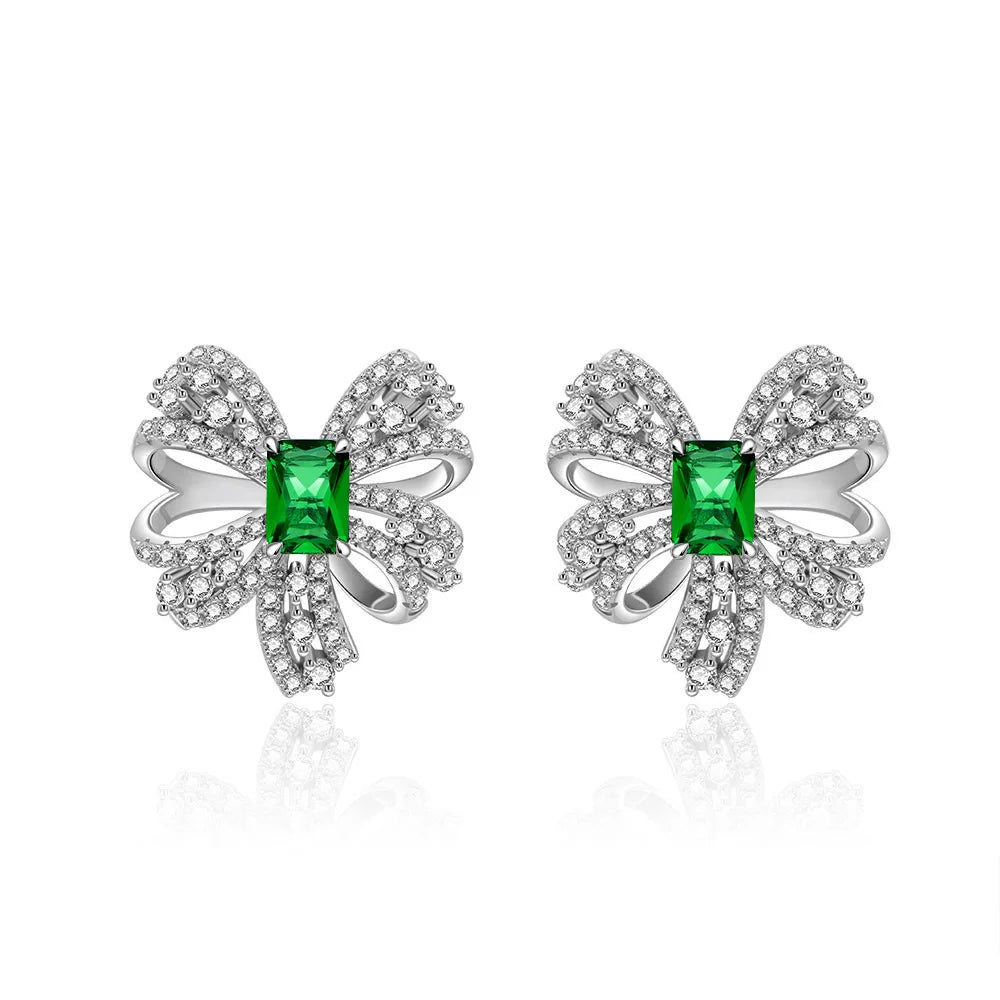 Deluxe Emerald Bowknot Jewelry Set
