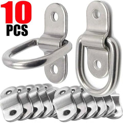 Stainless Steel D-Ring Tie Down Anchor | Lashing Ring Pull Hook for Car Boat Cargo Trailer RV Van