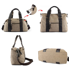 Vintage Canvas & Leather Men’s Travel Duffle Bag