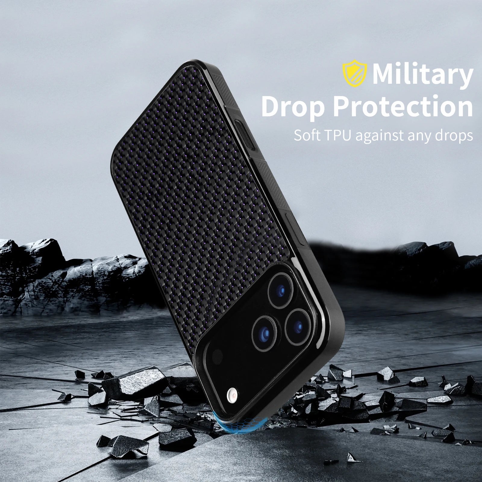 Magnetic Carbon Fiber Pattern Phone Case for iPhone 17 Pro Max Series by Snagg A Phone Case