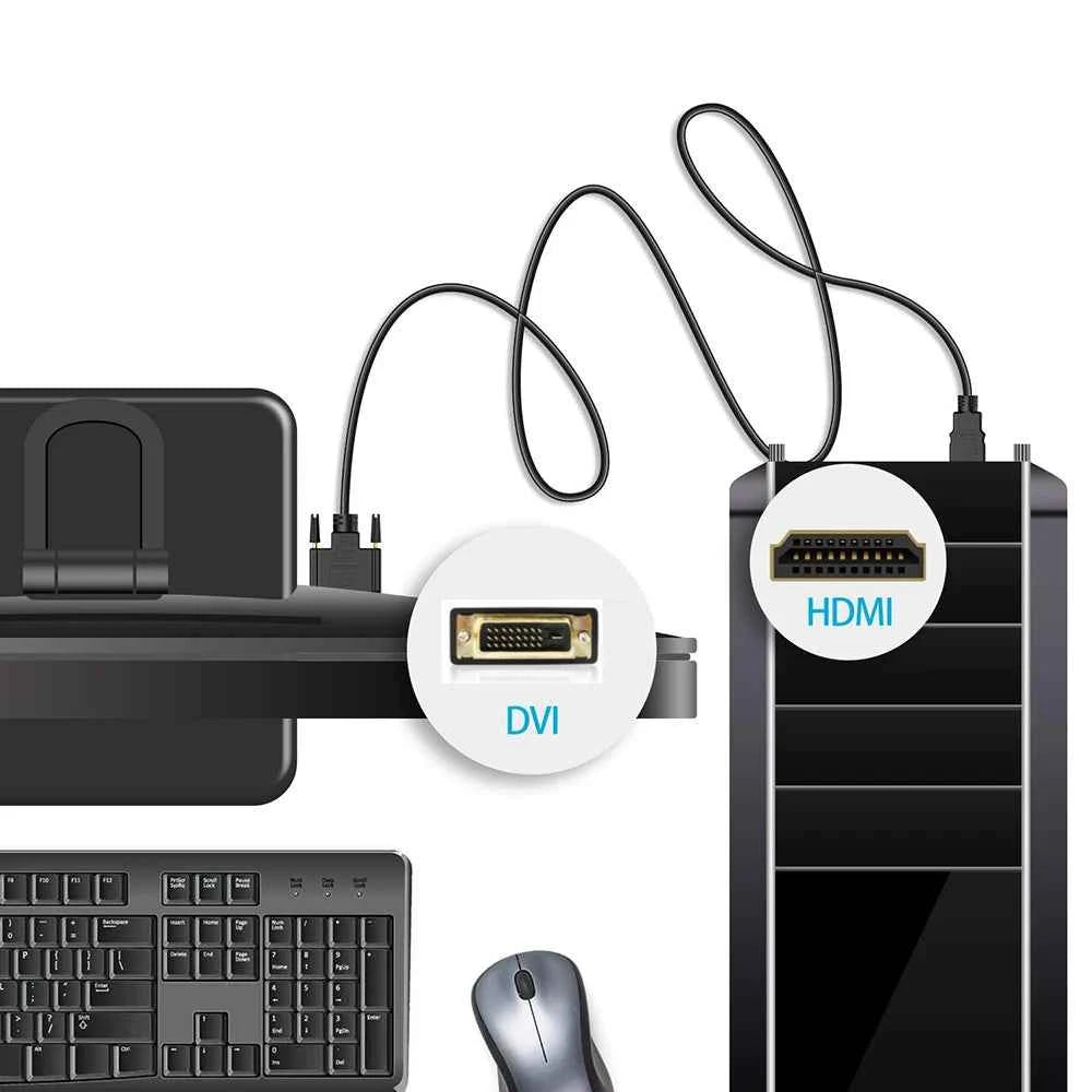 4K HDMI to DVI Cable – Bi-Directional DVI-D Adapter Converter for PS5, Xbox, PC & HDTV
