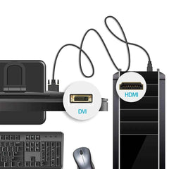 4K HDMI to DVI Cable – Bi-Directional DVI-D Adapter Converter for PS5, Xbox, PC & HDTV