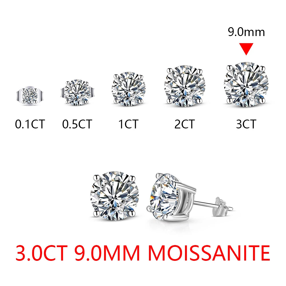 1 Carat Moissanite Stud Earrings