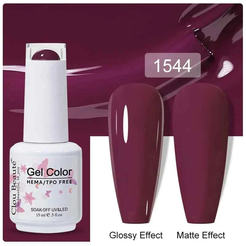 Professional 15ml HEMA & TPO Free Gel Polish – High-Performance Red & Multi Tone Semi Permanent Varnish