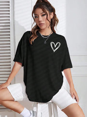 Simple Love Print Womans Streetwear T-Shirt