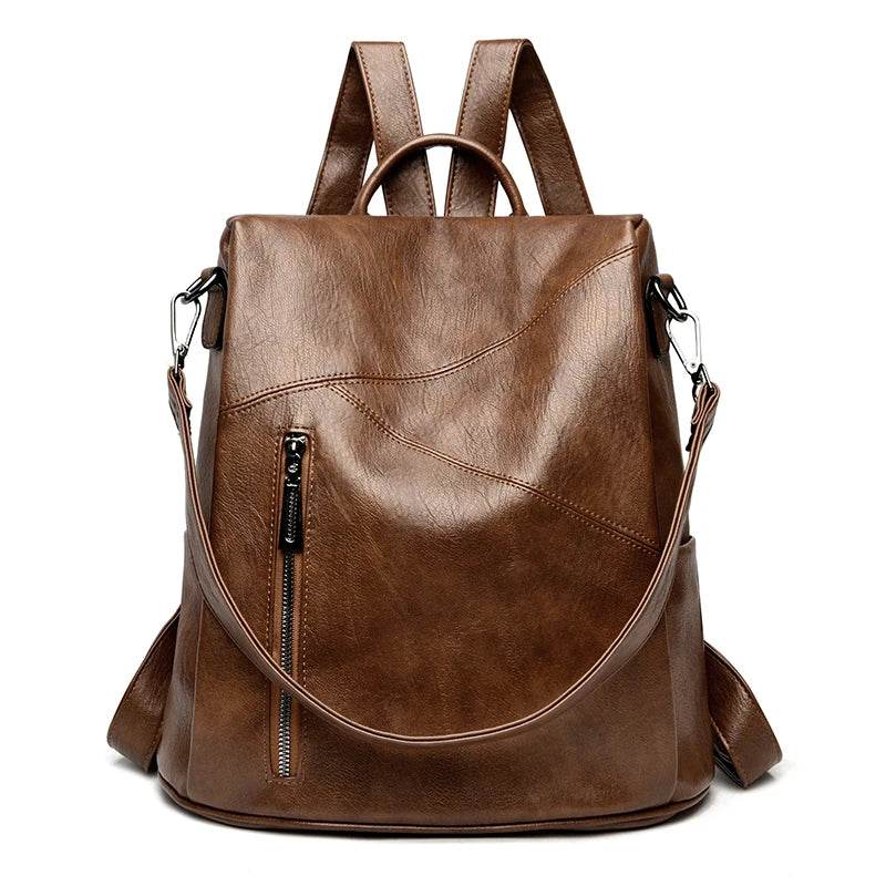 Anti-Theft Vintage Leather Backpack - SnaggIt