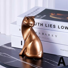 Golden Cat Couple Figurines by Snagg A Sculpture