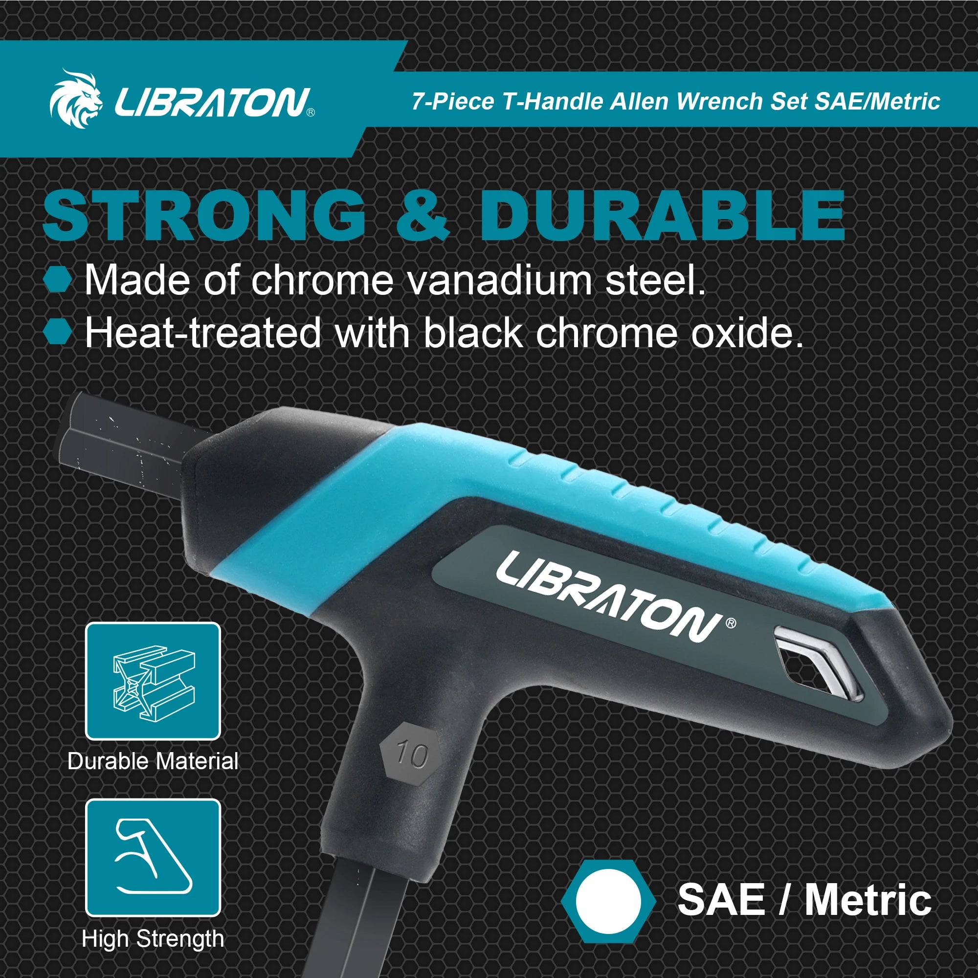 LIBRATON 7-Piece T-Handle Allen Key Set