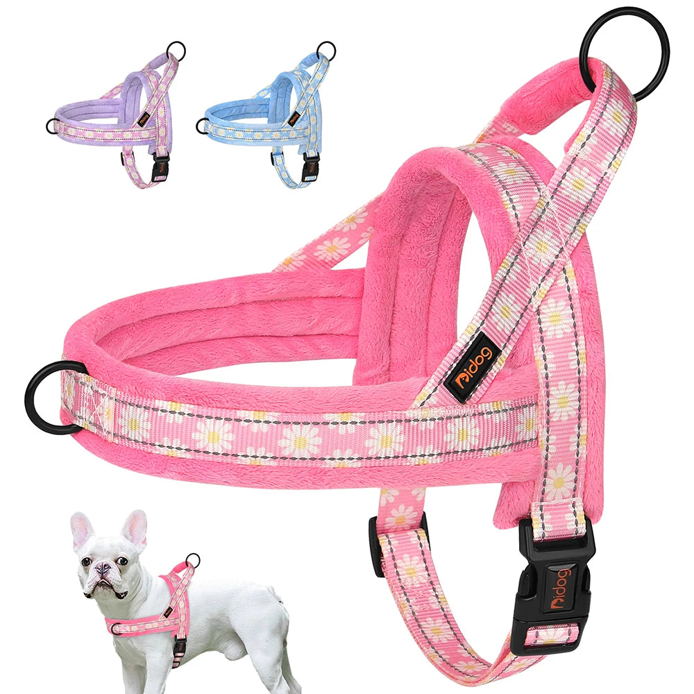 Floral Dog Harness – No Pull, Reflective & Warm by Snagg A Harness
