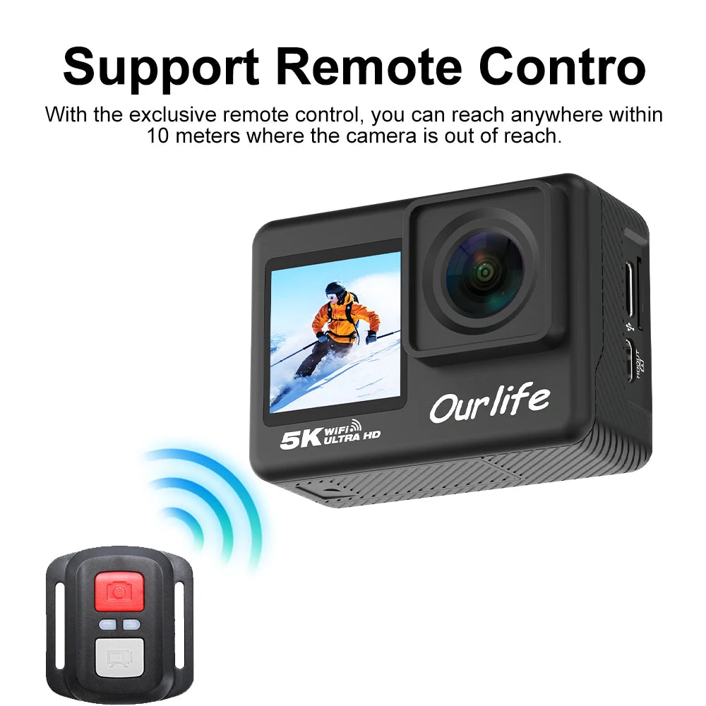 5K Action Camera – 30M Waterproof Sports Cam with Touch LCD by Snagg A Portable Camera