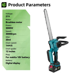 12" Cordless Brushless Chainsaw
