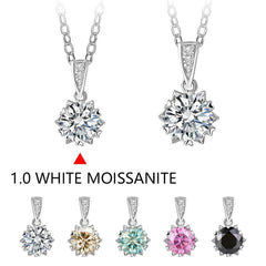 1 Carat Round Brilliant Moissanite Pendant Necklace - SnaggIt