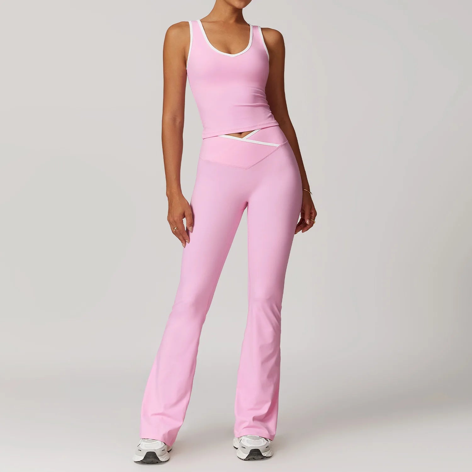 Women's 2-Piece Yoga Workout Set | High Waist Leggings & Sports Bra Gym Tracksuit Athletic Wear