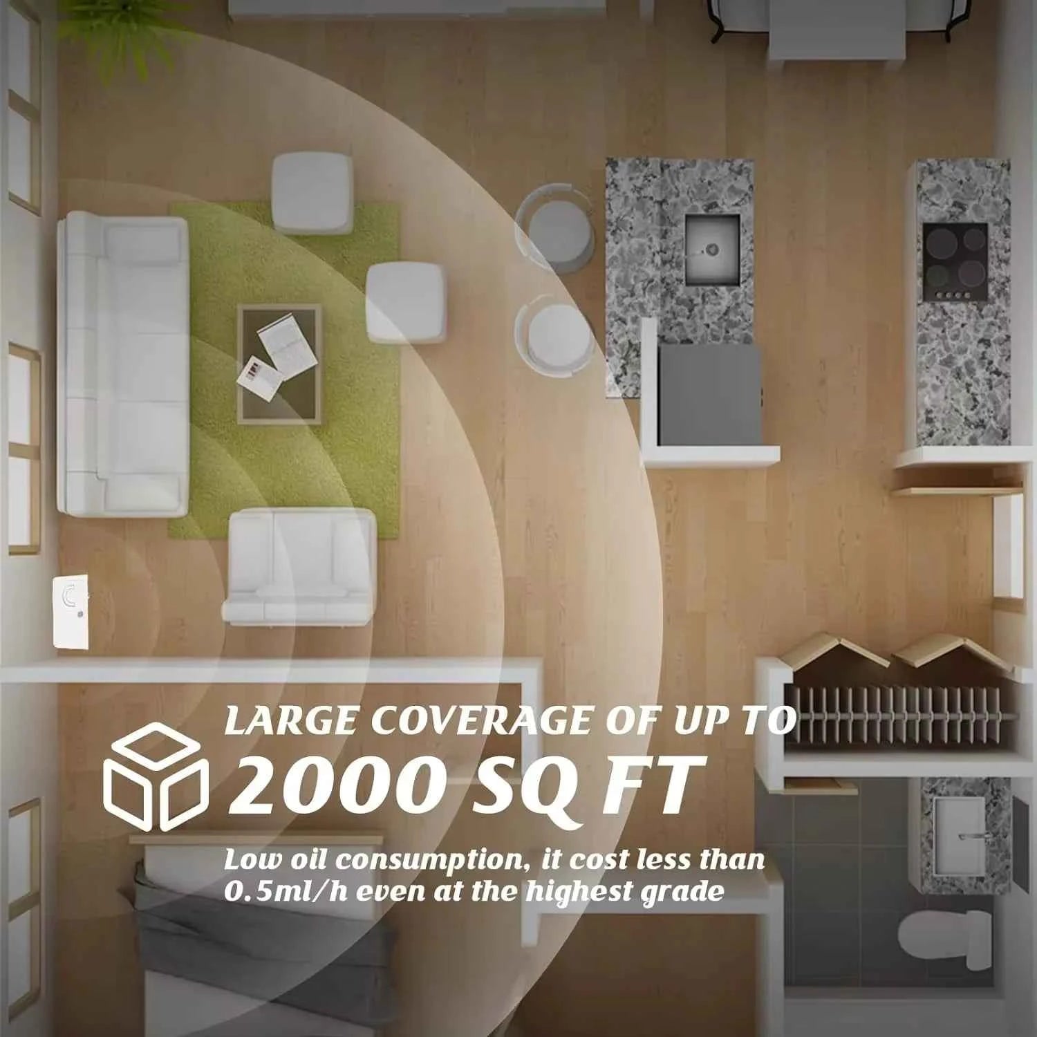 Bluetooth Smart Aroma Diffuser With Coverage 300m³