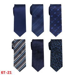 6 Pieces Classic Men’s Tie Set - Woven Jacquard Neckties for Business & Formal Events