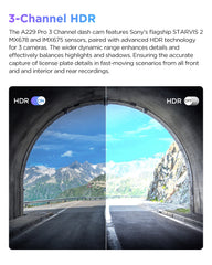4K Ultra HD Triple Channel Dash Cam | Dual Sony STARVIS 2 Night Vision & GPS