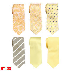6 Pieces Classic Men’s Tie Set - Woven Jacquard Neckties for Business & Formal Events