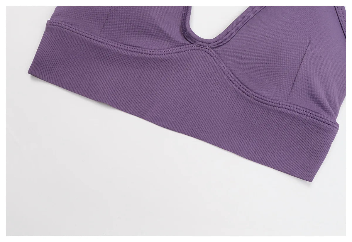 Women's Shockproof Sports Bra | Breathable Push-Up Adjustable Strap Yoga Gym Workout Crop Top