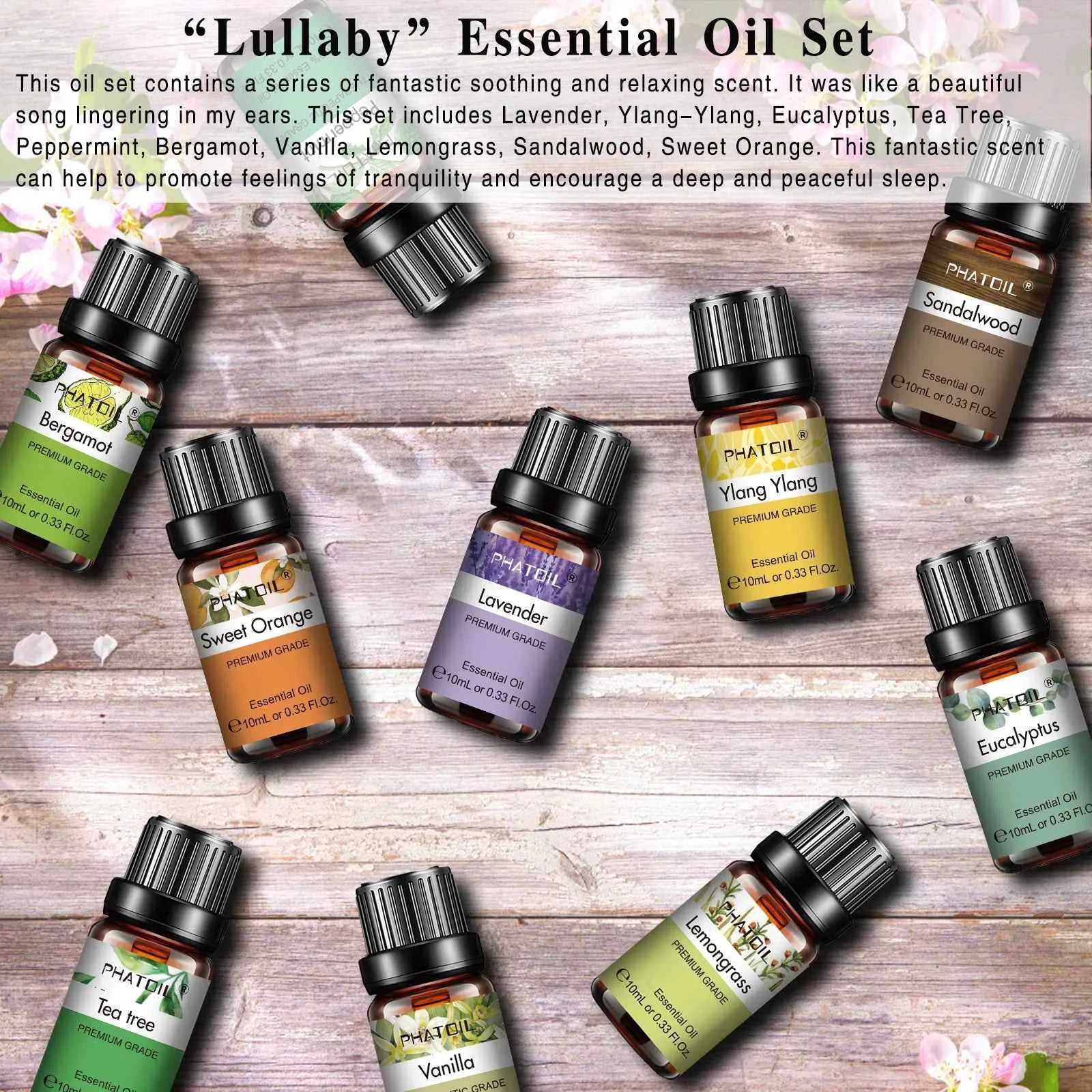 10 Piece Essential Oil Master Set – 100% Pure 10ml Botanical Collection for Diffusion, Spa & Artisanal Crafting