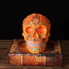 Orange Skull Resin Sculpture by Snagg A Sculpture