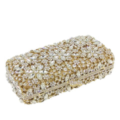 Stone Chain Crystal Evening Clutch